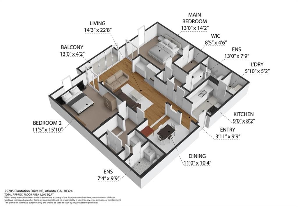 2 bedroom, 2 bathroom, 1,318 sq ft condominium for sale at 25205 Plantation Drive 205, Atlanta, GA 30324 — photo 2