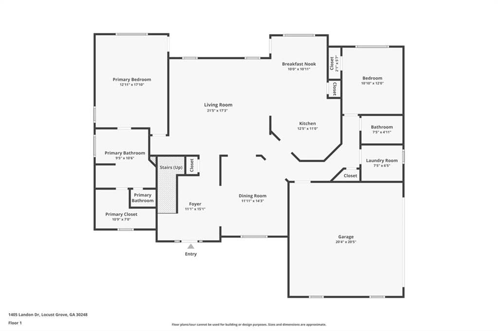 5 bedroom, 3 bathroom, 2,585 sq ft single family residence for sale at 1405 Landon Drive, Locust Grove, GA 30248 — photo 2