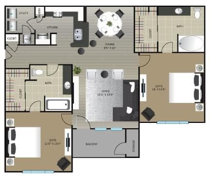 2 bedroom, 2 bathroom, 1,181 sq ft apartment for rent at 1970 Peachford Road 1129, Dunwoody, GA 30338 for $2,105 a month — photo 7