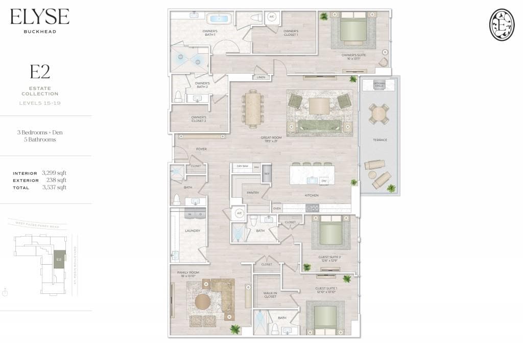 3 bedroom, 5 bathroom, 3,299 sq ft condominium for sale at 102 W Paces Ferry Road 1702, Atlanta, GA 30305 — photo 4