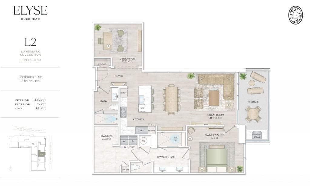 1 bedroom, 2 bathroom, 1,436 sq ft condominium under contract at 102 W Paces Ferry Road 403, Atlanta, GA 30305 — photo 4