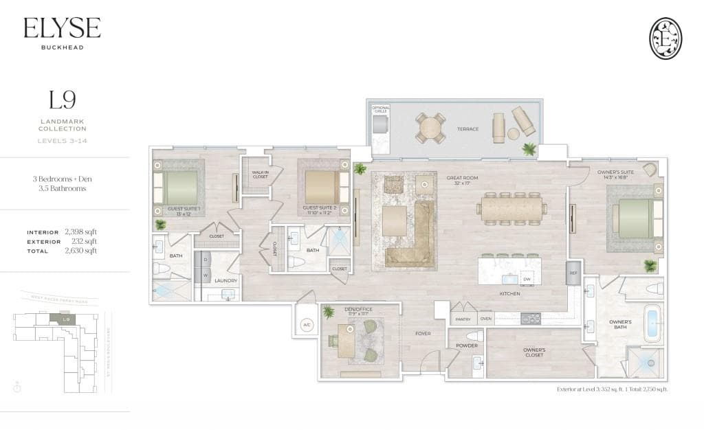 3 bedroom, 4 bathroom, 2,398 sq ft condominium under contract at 102 W Paces Ferry Road 514, Atlanta, GA 30305 — photo 4