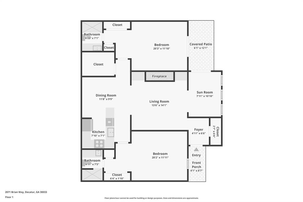 2 bedroom, 2 bathroom, 1,150 sq ft condominium for sale at 2071 Brian Way, Decatur, GA 30033 — photo 2