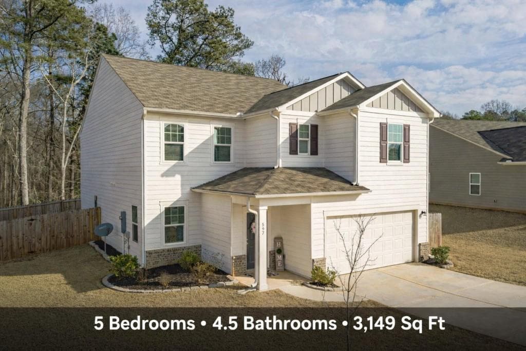 5 bedroom, 5 bathroom, 3,149 sq ft single family residence sold at 597 Bentwater Way, Hoschton, GA 30548