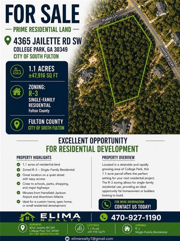 unimproved land for sale at 4365 JAILETTE Road, South Fulton, GA 30349