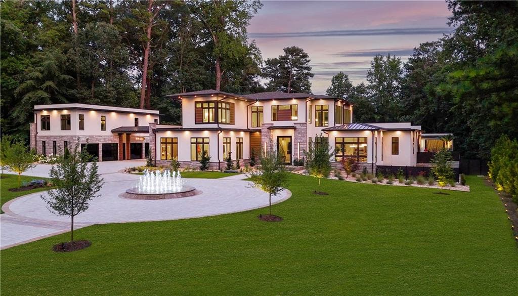 7 bedroom, 10 bathroom, 12,733 sq ft single family residence sold at 1386 Moores Mill Road, Atlanta, GA 30327