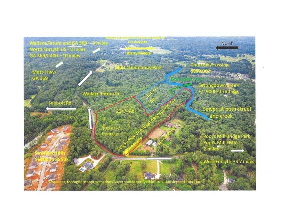 unimproved land for sale at 100 Wallace Tatum Road, Cumming, GA 30028