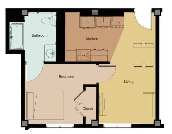 1 bedroom, 1 bathroom, 456 sq ft apartment for rent at 1600 Connally Drive A, East Point, GA 30344 for $1,099 a month — photo 3