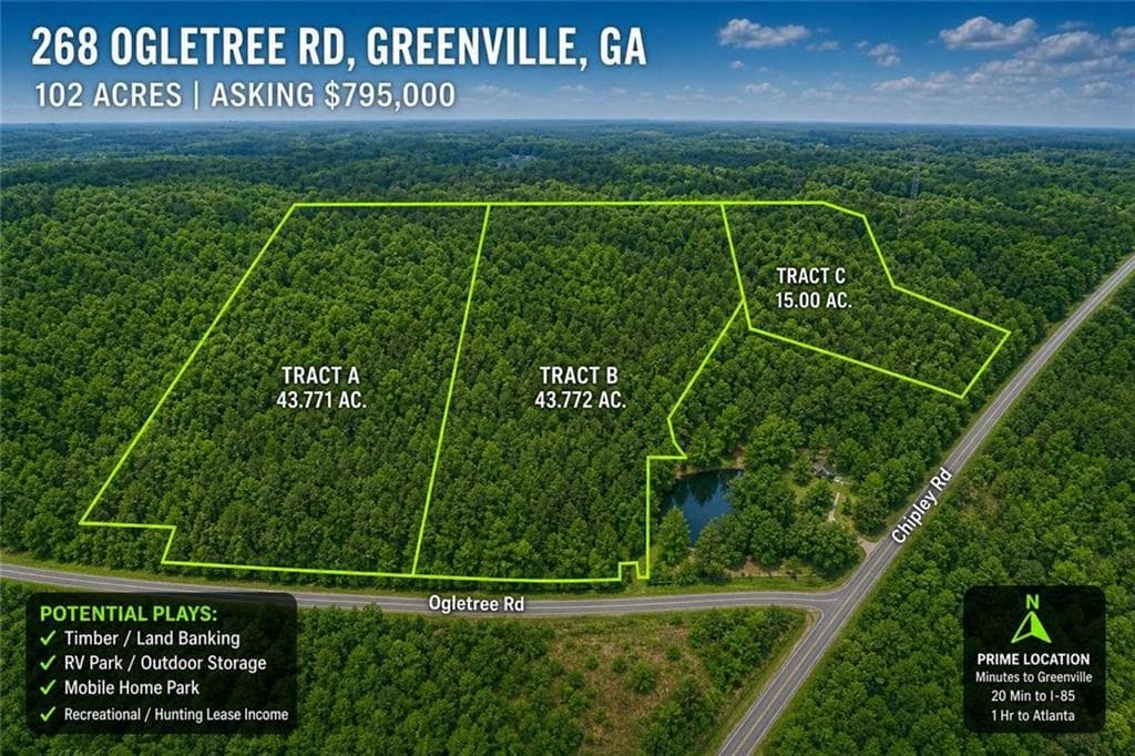unimproved land for sale at 268 Ogletree Road, Greenville, GA 30222 — photo 2