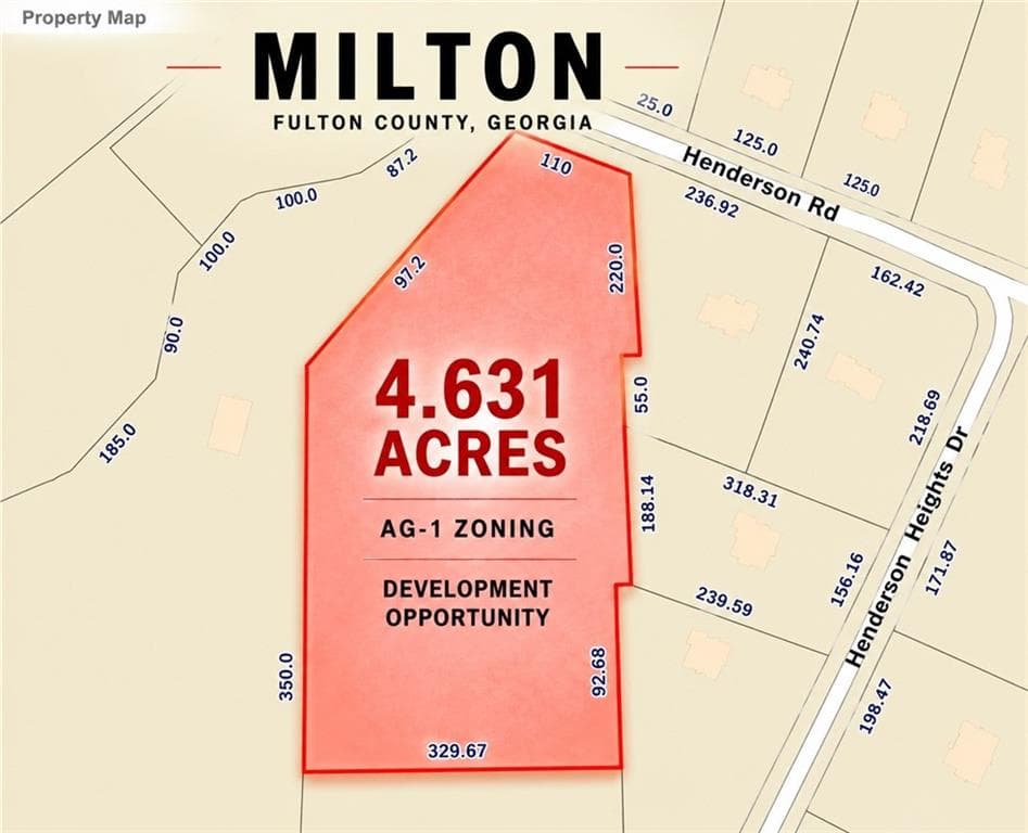 4 bedroom, 3 bathroom unimproved land for sale at 16160 Henderson Road, Alpharetta, GA 30004 — photo 1 of 10