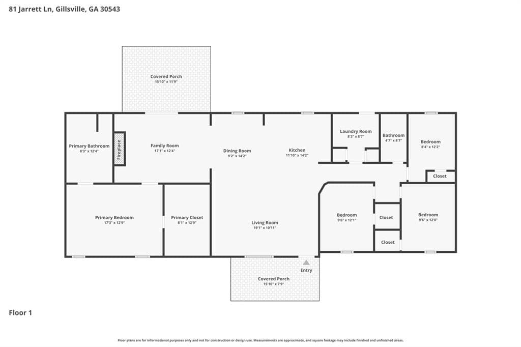 4 bedroom, 2 bathroom, 1,960 sq ft single family residence for sale at 81 Jarrett Lane, Gillsville, GA 30543 — photo 6