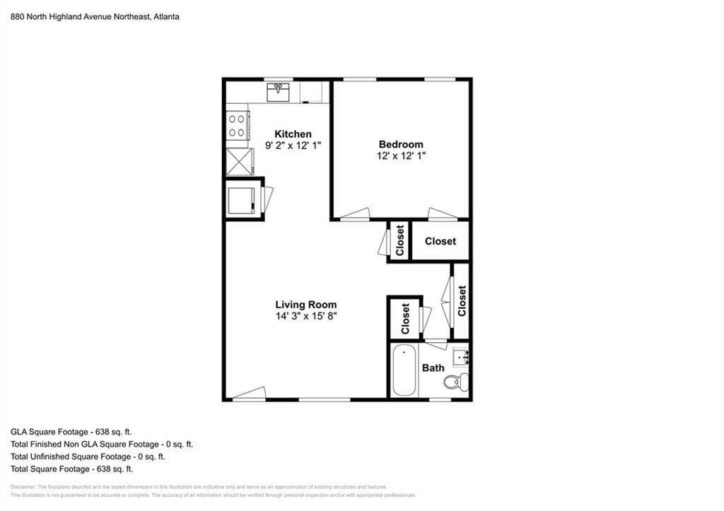 1 bedroom, 1 bathroom, 800 sq ft apartment for rent at 880 N Highland Avenue B3, Atlanta, GA 30306 for $1,625 a month — photo 10
