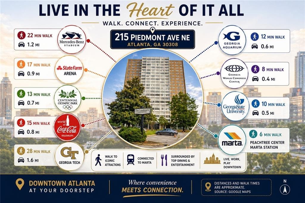 2 bedroom, 2 bathroom, 1,256 sq ft condominium for sale at 215 Piedmont Avenue # 1206, Atlanta, GA 30308 — photo 2
