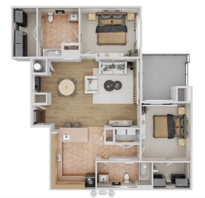 2 bedroom, 2 bathroom, 1,266 sq ft apartment for rent at 1740 Century Circle 1124, Atlanta, GA 30345 for $2,257 a month — photo 6