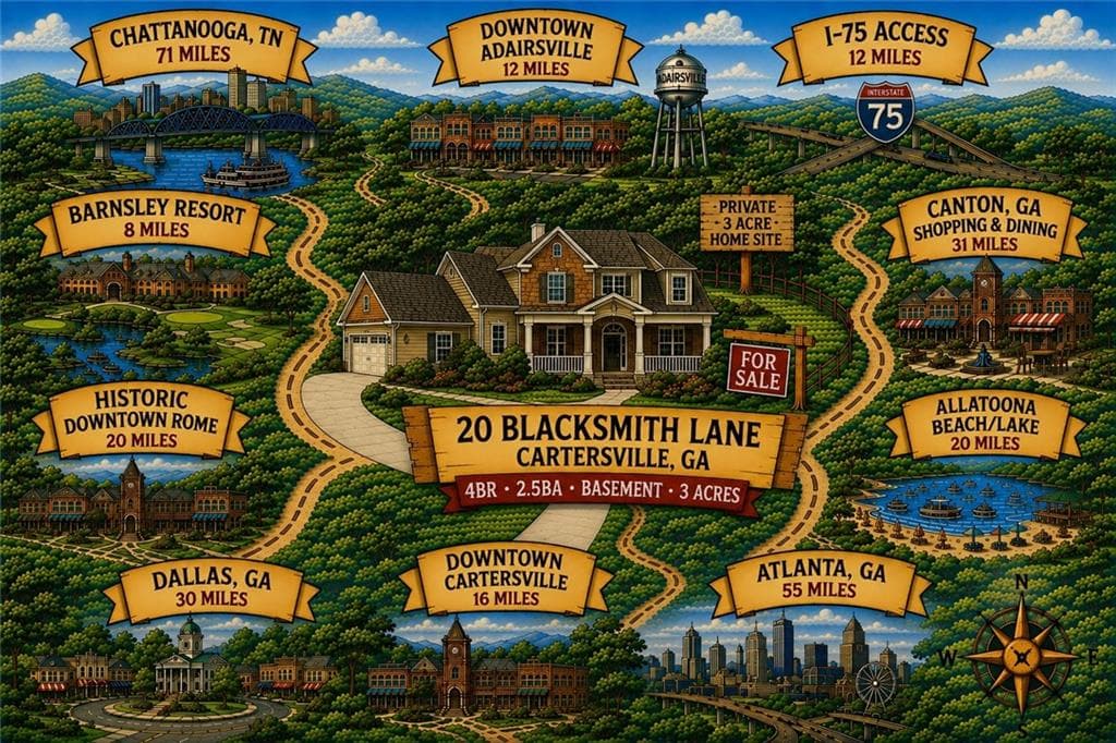 4 bedroom, 3 bathroom, 2,942 sq ft single family residence for sale at 20 Blacksmith Lane, Cartersville, GA 30120 — photo 3
