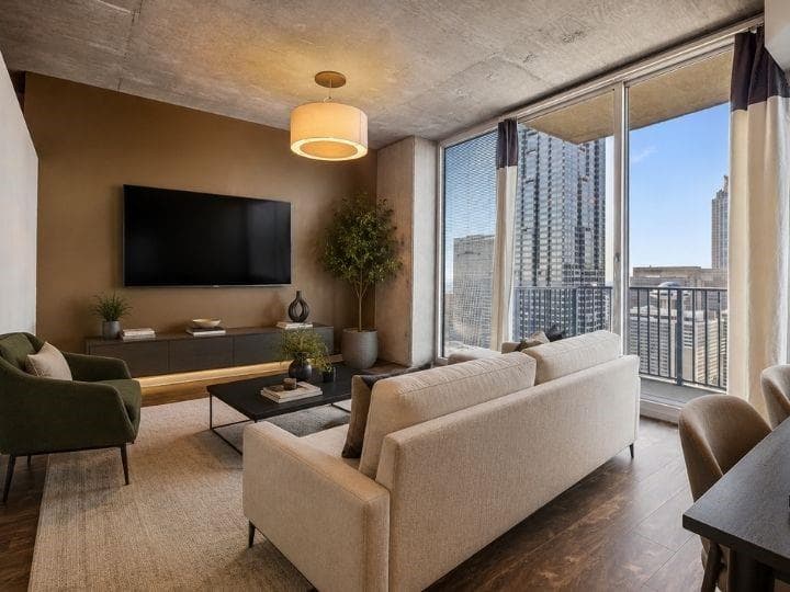 1 bedroom, 1 bathroom, 730 sq ft condominium for rent at 400 W Peachtree Street 3707, Atlanta, GA 30308 for $1,995 a month — photo 1 of 34