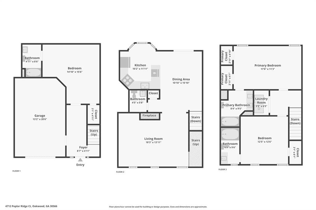 3 bedroom, 4 bathroom, 2,112 sq ft townhouse for sale at 4712 Poplar Ridge Court, Oakwood, GA 30566 — photo 10