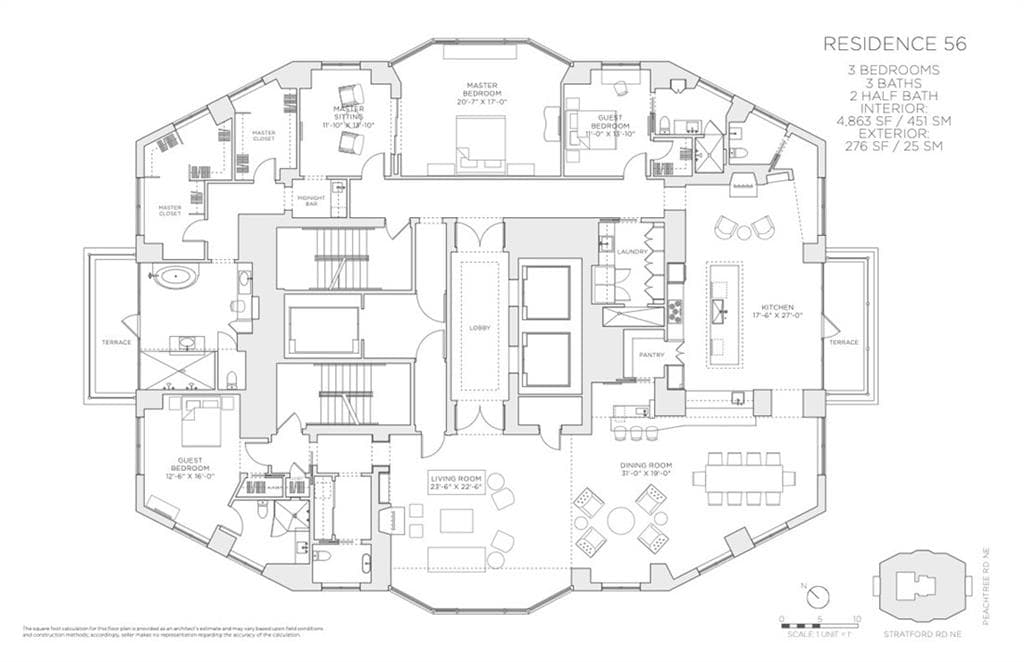 3 bedroom, 5 bathroom, 4,863 sq ft condominium for sale at 3376 Peachtree Road 56, Atlanta, GA 30326 — photo 2