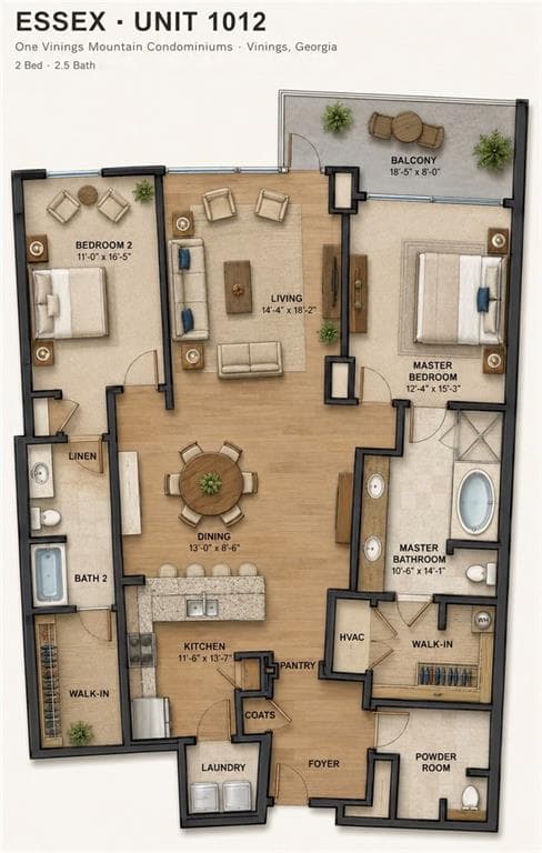 2 bedroom, 3 bathroom, 1,829 sq ft condominium under contract at 2950 Mount Wilkinson Parkway 1012, Atlanta, GA 30339 — photo 4