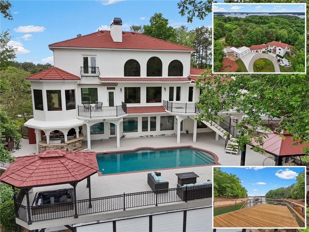 6 bedroom, 7 bathroom, 7,363 sq ft single family residence for sale at 7430 Shadburn Ferry Road, Cumming, GA 30041