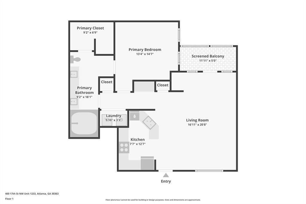 1 bedroom, 1 bathroom, 884 sq ft condominium for sale at 400 17th Street 1233, Atlanta, GA 30363 — photo 5