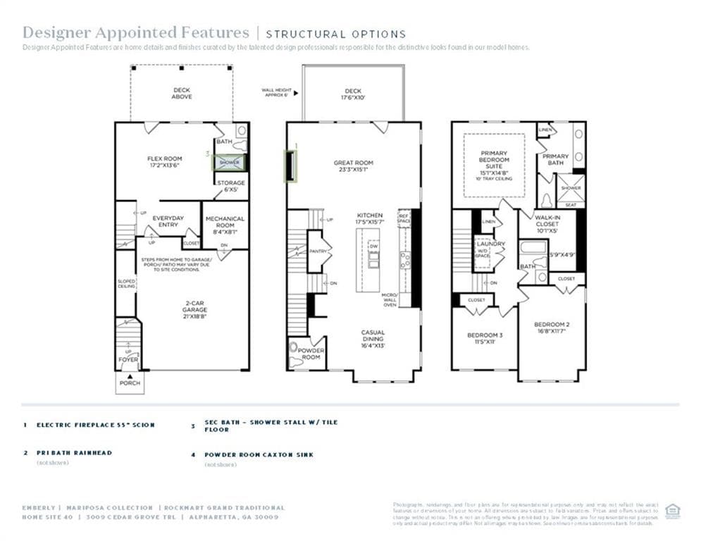3 bedroom, 4 bathroom, 2,631 sq ft townhouse for sale at 3009 Cedar Grove Trail, Alpharetta, GA 30004 — photo 3