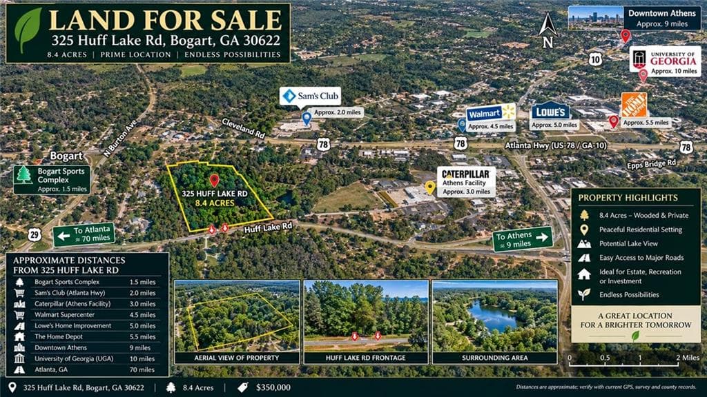 unimproved land for sale at 325 Huff Lake Road, Bogart, GA 30622