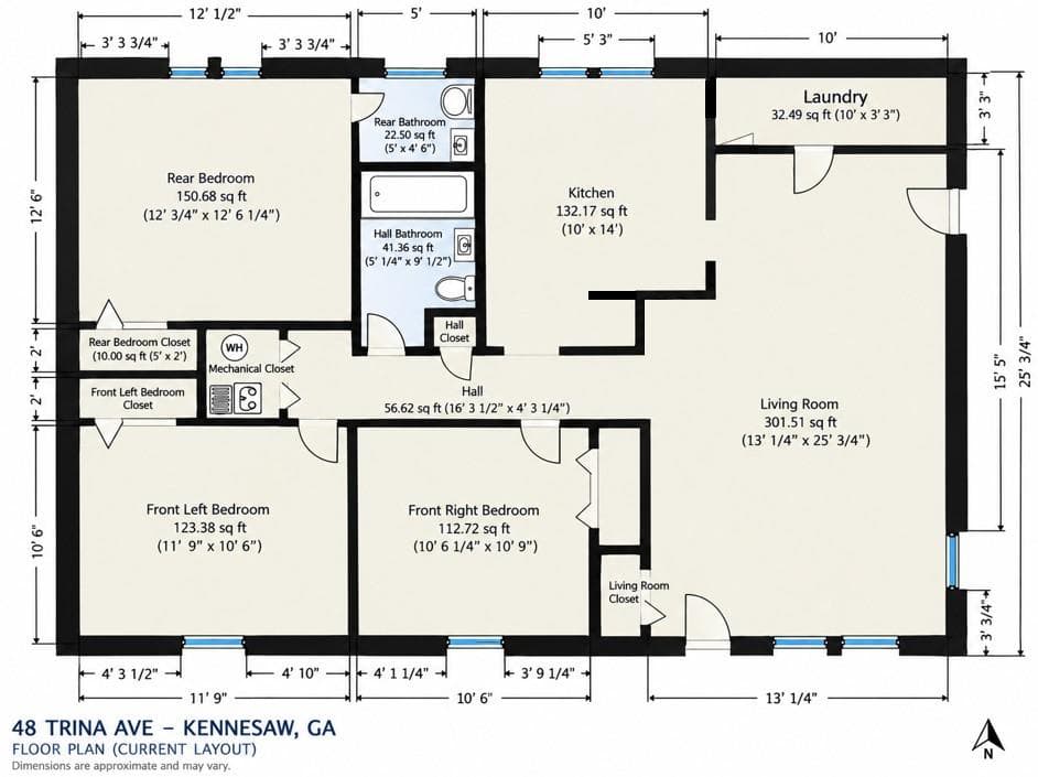 3 bedroom, 2 bathroom, 1,131 sq ft single family residence for sale at 48 Trina Avenue, Kennesaw, GA 30144 — photo 4