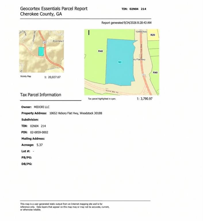 unimproved land for sale at 10652 Hickory Flat Hwy, Woodstock, GA 30188 — photo 2