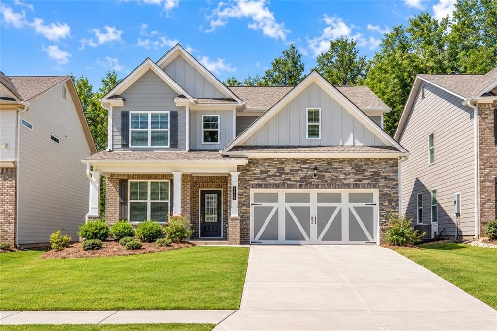 4 bedroom, 3 bathroom, 2,428 sq ft single family residence for sale at 7332 Rocklin Lane, Flowery Branch, GA 30542 — photo 1 of 38