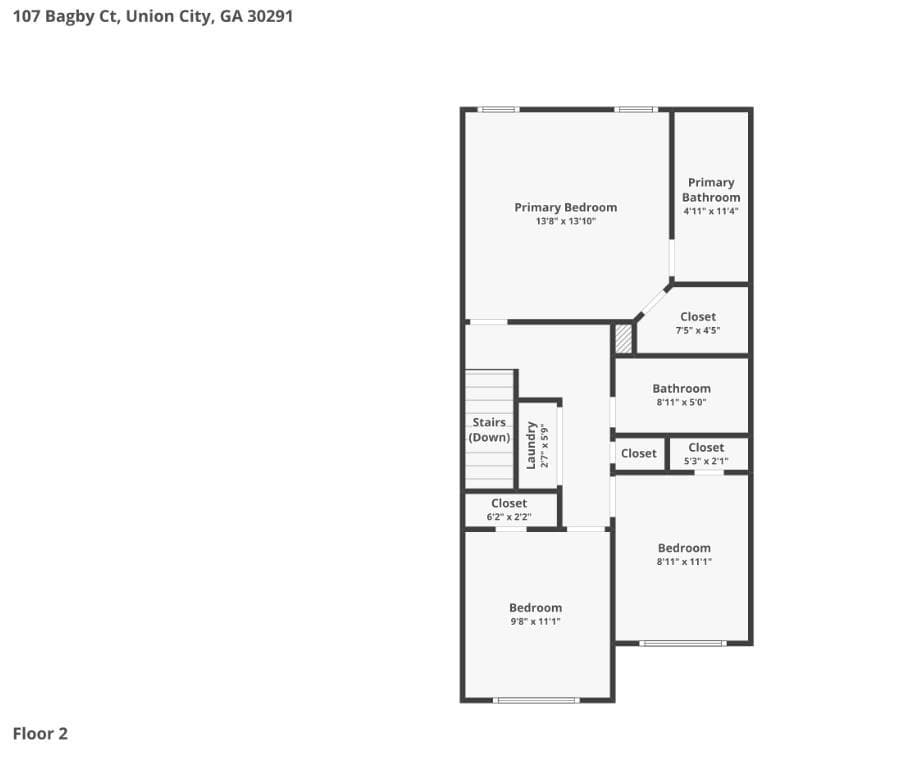 3 bedroom, 3 bathroom, 1,296 sq ft single family residence for sale at 107 Bagby Court, Union City, GA 30291 — photo 3