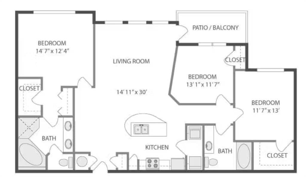 3 bedroom, 2 bathroom, 1,353 sq ft apartment for rent at 2400 Parkland Drive 143, Atlanta, GA 30324 for $2,490 a month — photo 8