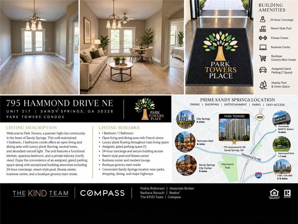 1 bedroom, 1 bathroom, 749 sq ft condominium for rent at 799 Hammond Drive 217, Sandy Springs, GA 30328 for $1,800 a month