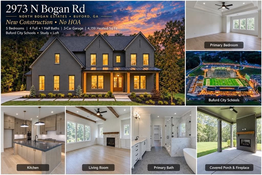5 bedroom, 5 bathroom, 4,159 sq ft single family residence for sale at 2973 N Bogan Road, Buford, GA 30519