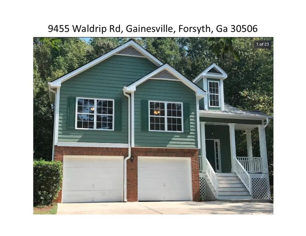 4 bedroom, 3 bathroom, 2,300 sq ft single family residence sold at 9455 Waldrip Road, Gainesville, GA 30506