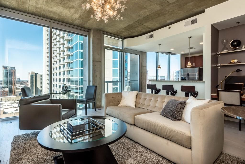 1 bedroom, 1 bathroom, 802 sq ft condominium sold at 855 Peachtree Street 1201, Atlanta, GA 30308