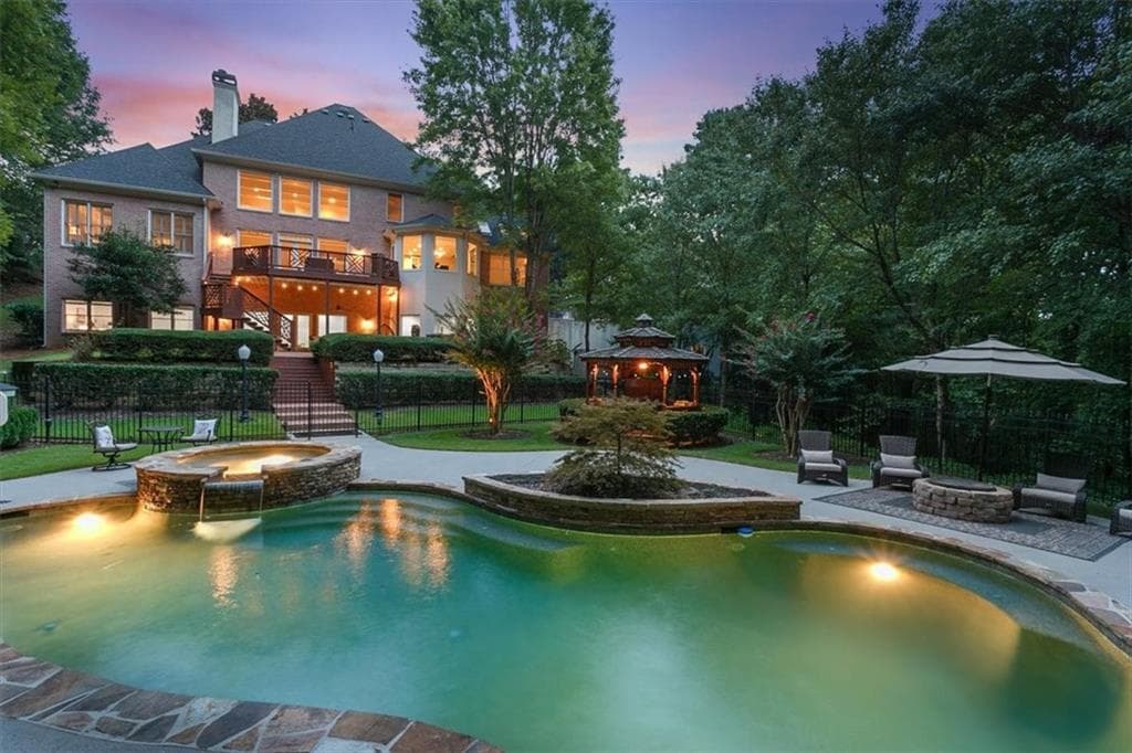 6 bedroom, 7 bathroom, 7,590 sq ft single family residence sold at 8696 River Bluff Lane, Roswell, GA 30076