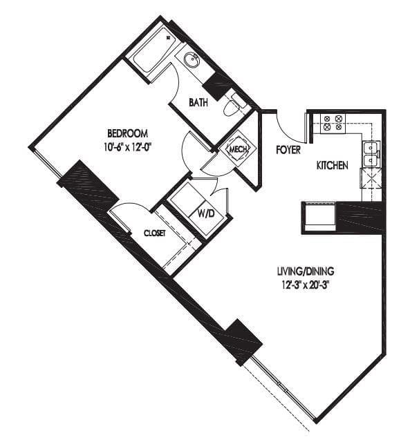 1 bedroom, 798 sq ft condominium sold at 2626 Peachtree Road 203, Atlanta, GA 30305