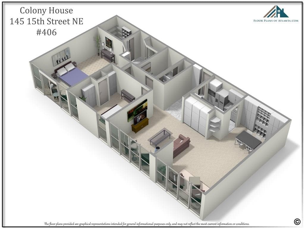 2 bedroom, 1,425 sq ft condominium sold at 145 15th Street 406, Atlanta, GA 30309
