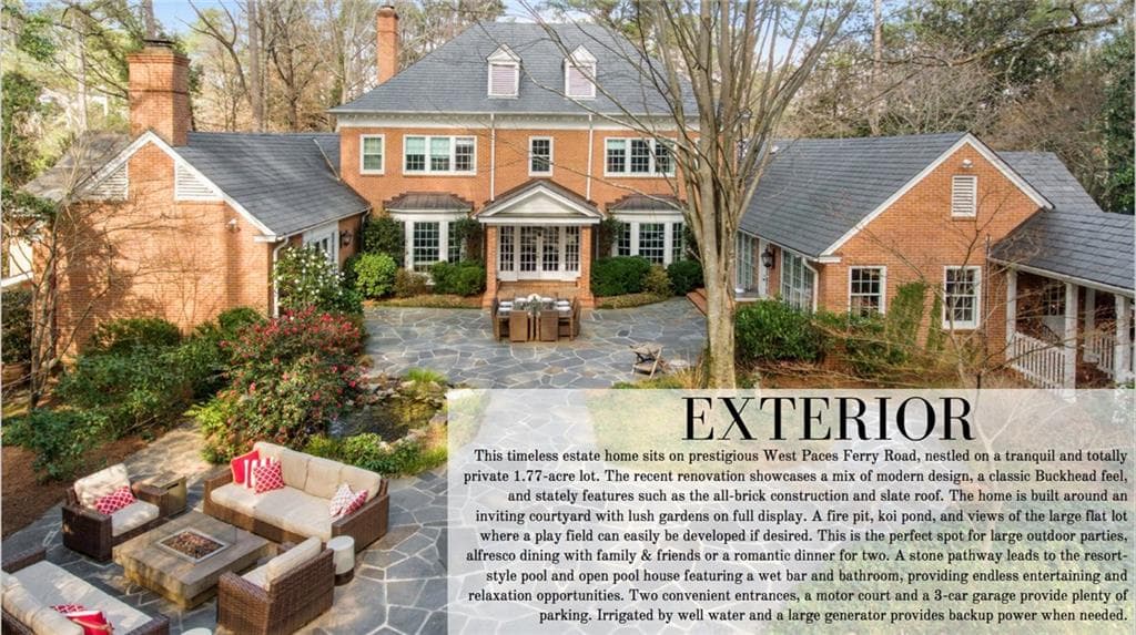 5 bedroom, 6,234 sq ft single family residence sold at 650 W Paces Ferry Road, Atlanta, GA 30327