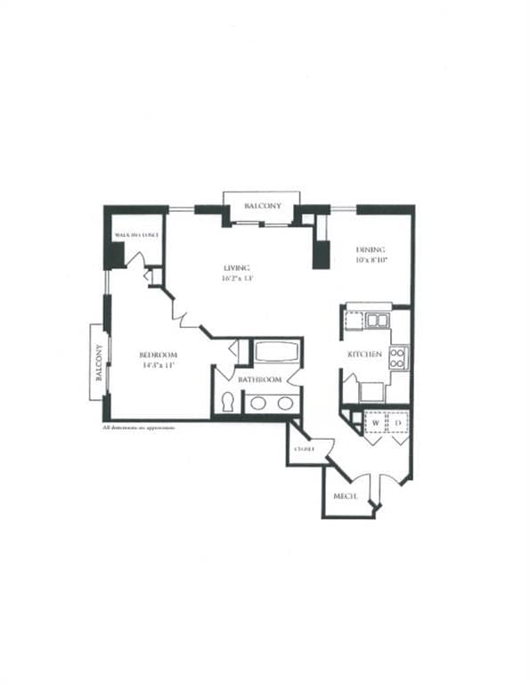 1 bedroom, 873 sq ft condominium sold at 199 14th Street 2211, Atlanta, GA 30309