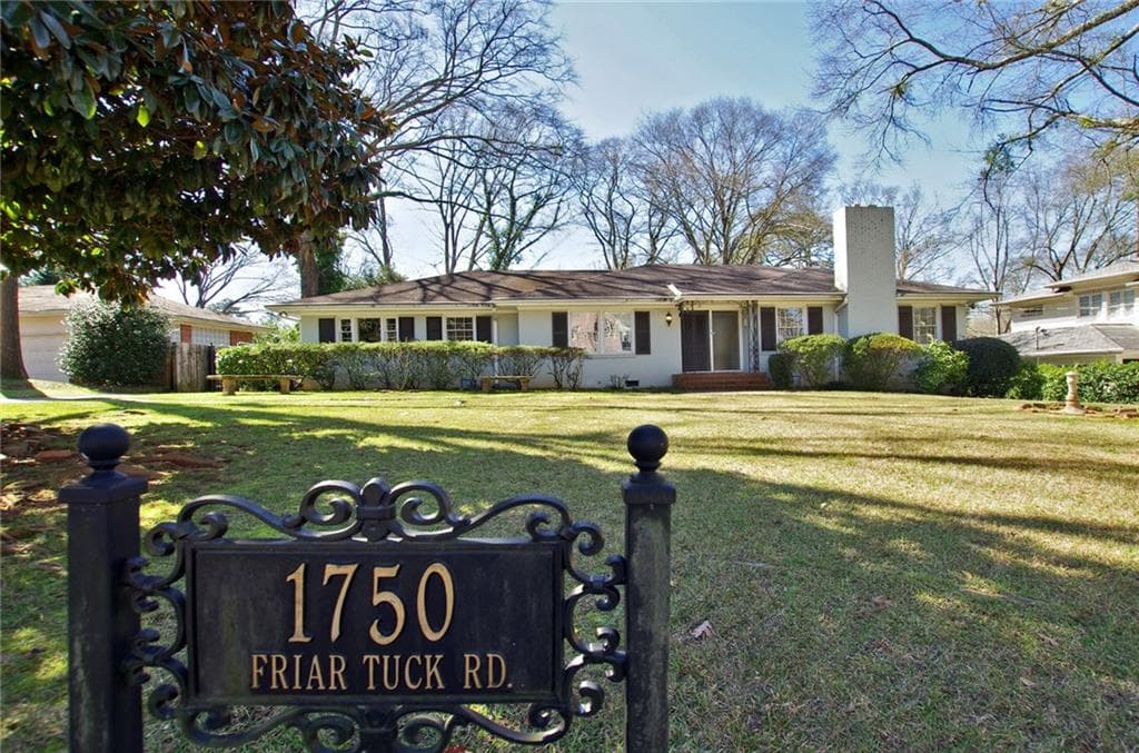 2 bedroom, 2,102 sq ft single family residence sold at 1750 Friar Tuck Road, Atlanta, GA 30309