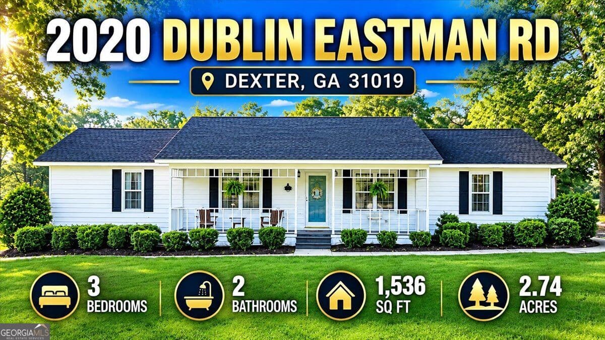 3 bedroom, 2 bathroom, 1,536 sq ft single family residence under contract at 2020 Dublin Eastman Road, Dexter, GA 31019