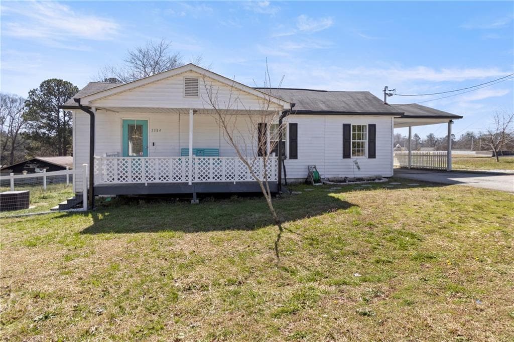 3 bedroom, 1 bathroom single family residence sold at 3384 Nebo Road, Dallas, GA 30157