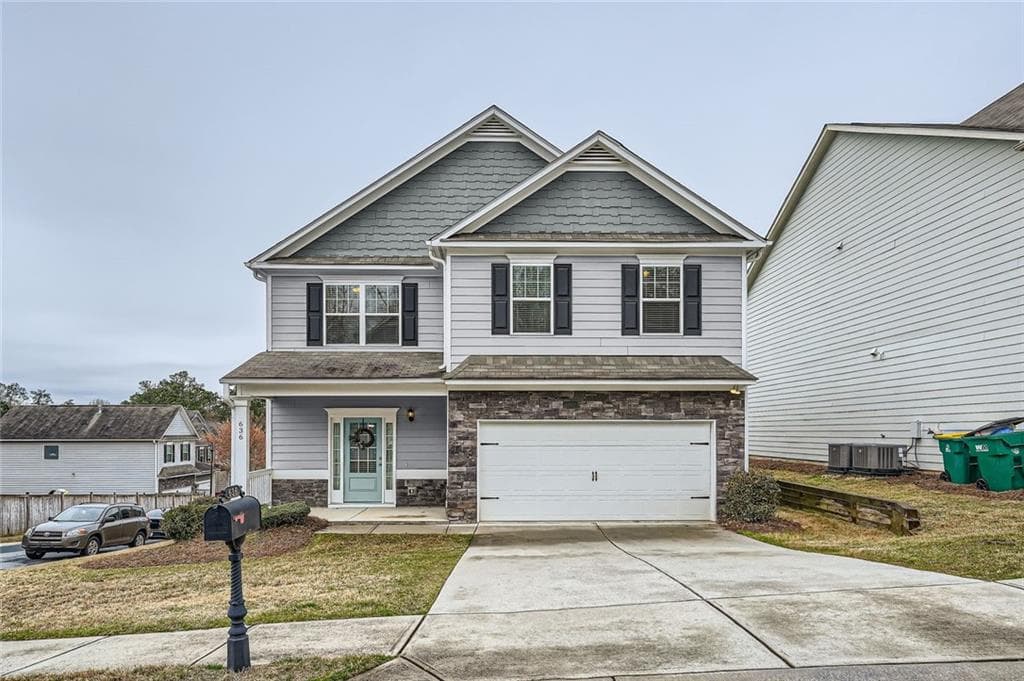 4 bedroom, 3 bathroom single family residence sold at 636 Georgia Way, Woodstock, GA 30188