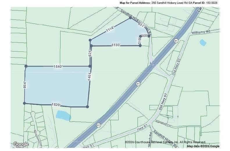 unimproved land for sale at 250 Sandhill Hickory Level Road, Carrollton, GA 30116