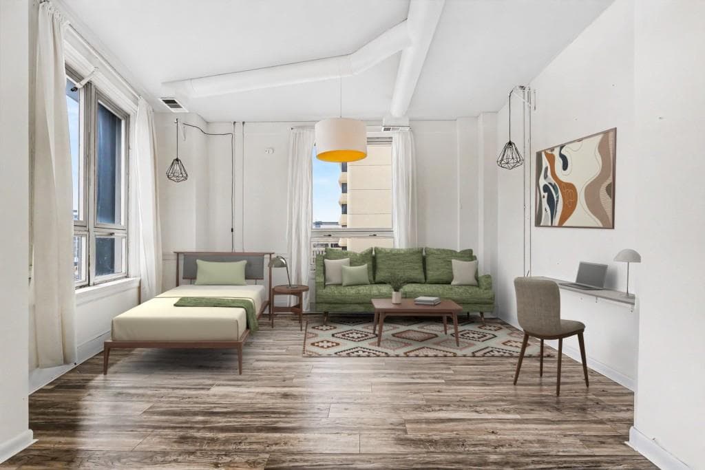 1 bedroom, 1 bathroom, 590 sq ft condominium sold at 20 Marietta Street 9E, Atlanta, GA 30303