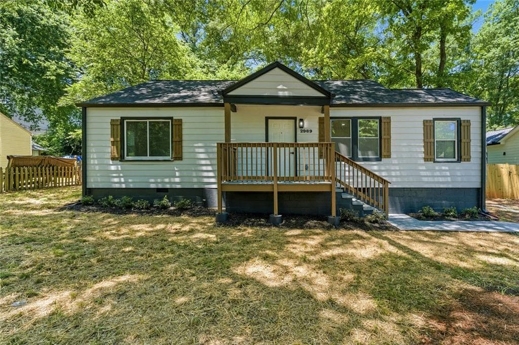 3 bedroom, 2 bathroom, 1,100 sq ft single family residence sold at 2989 Harlan Drive, Atlanta, GA 30344