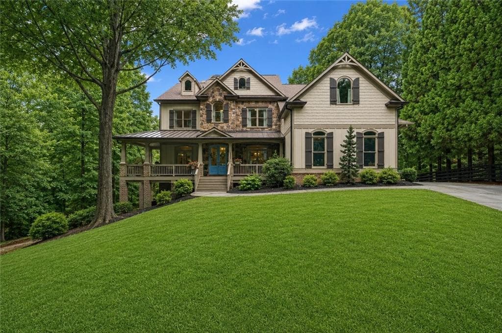 6 bedroom, 5 bathroom, 5,366 sq ft single family residence sold at 16370 Twin Ridge Trail, Milton, GA 30004