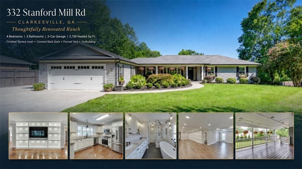 4 bedroom, 3 bathroom, 2,800 sq ft single family residence sold at 332 Stanford Mill Road, Clarkesville, GA 30523